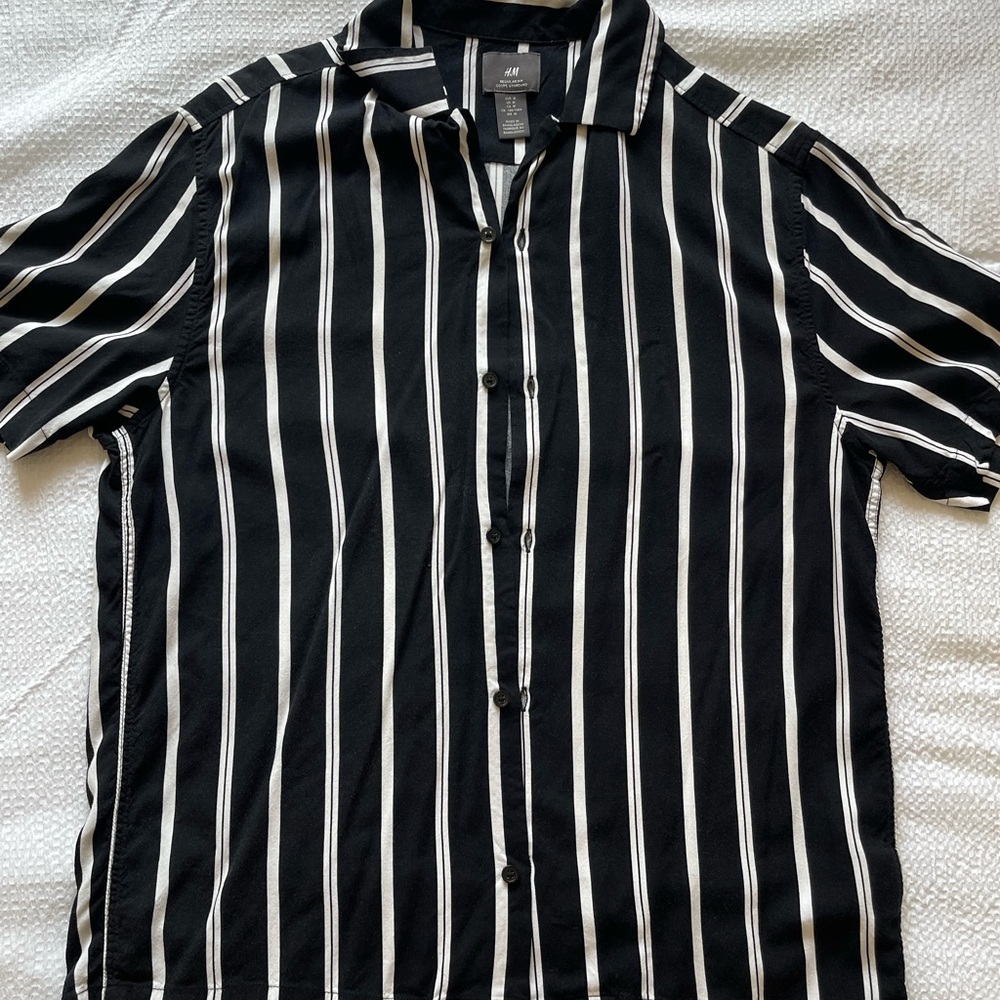 H&M Black Striped Men's Shirt